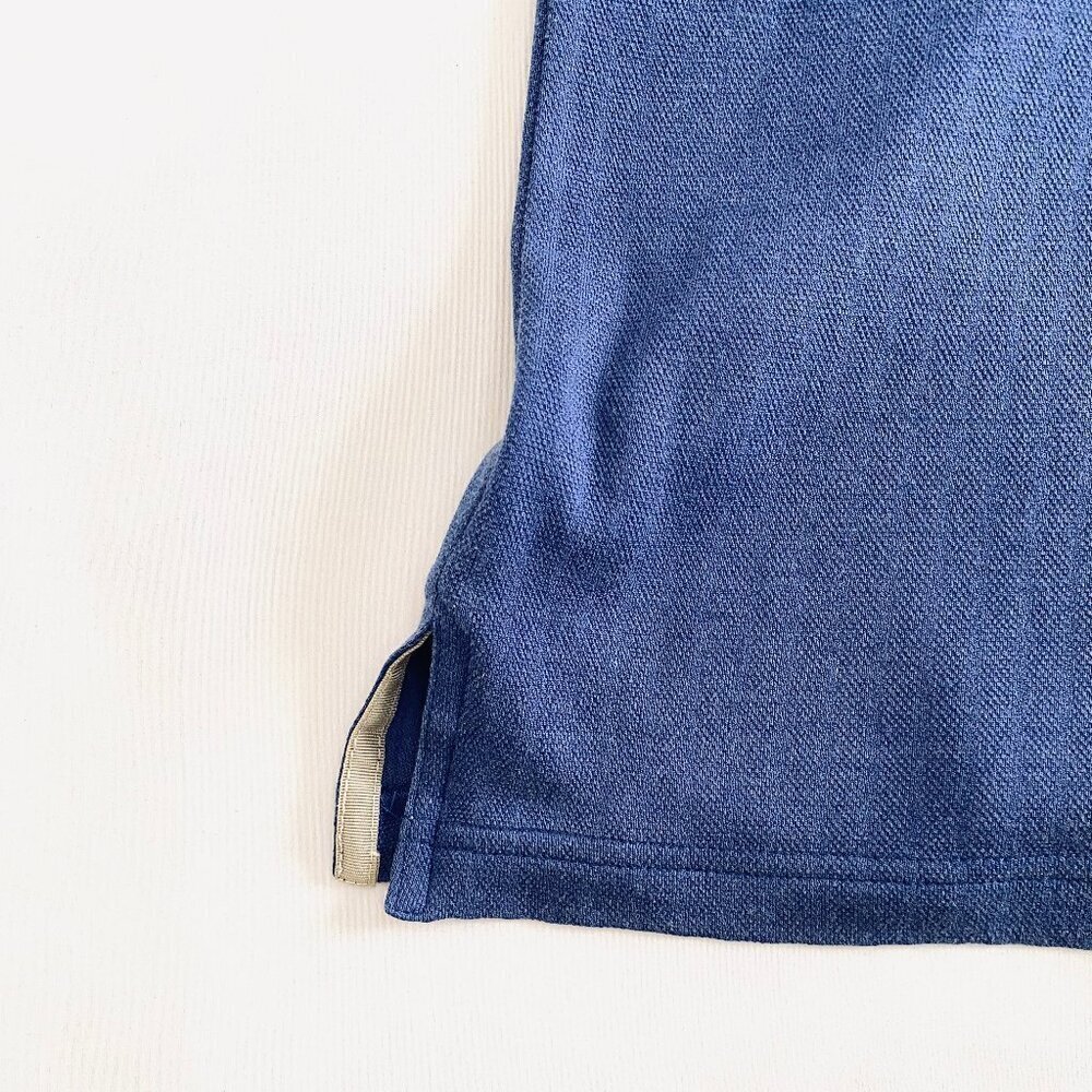 Nat Nast Luxury blue silk & cotton knit polo shirt Mens Large short sleeve - Picture 3 of 9